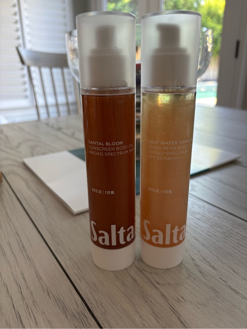 Sunscreen Body Oil SPF 50 – Tan (Santal Bloom) & Gold (Salt Water Vanilla)